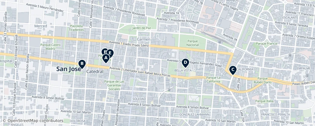 Map of Catedral