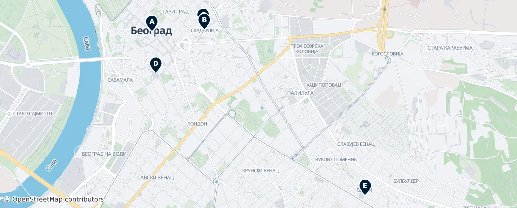 Map of Serbia centrale