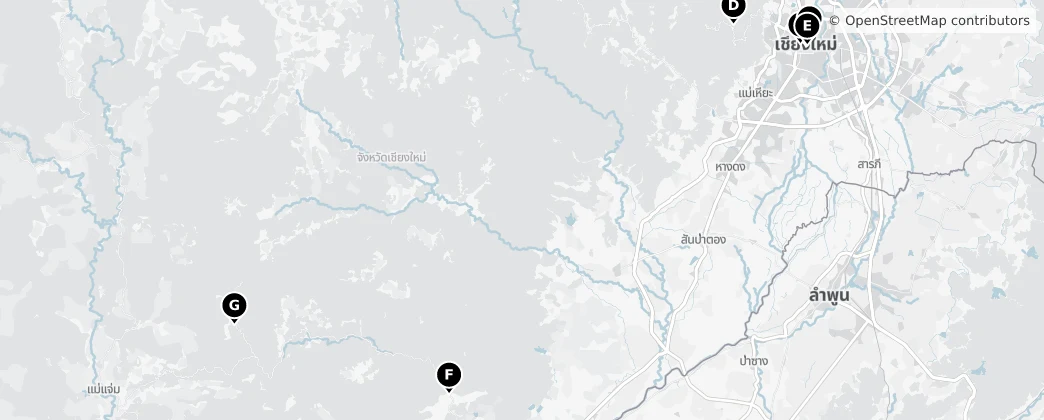 Map of Provincia di Chiang Mai