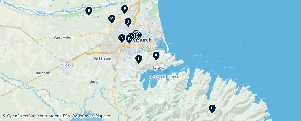 Map of Christchurch