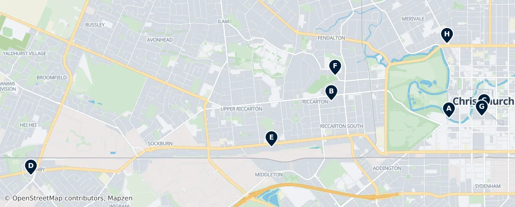 Map of Christchurch