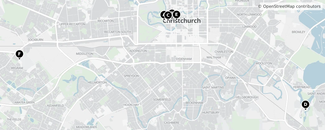 Map of Christchurch