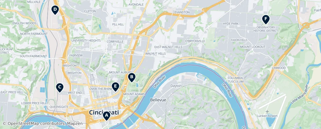 Map of Cincinnati