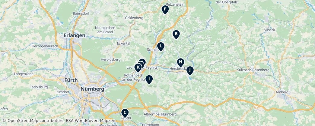 Map of Circondario del Nürnberger Land