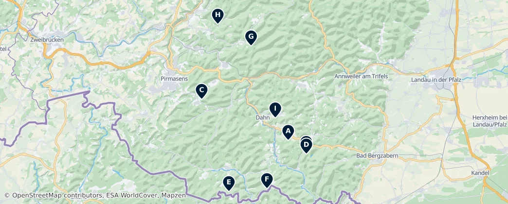 Map of Circondario del Palatinato Sudoccidentale