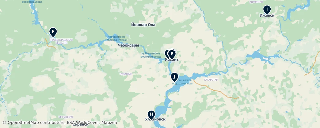 Map of Circondario federale del Volga