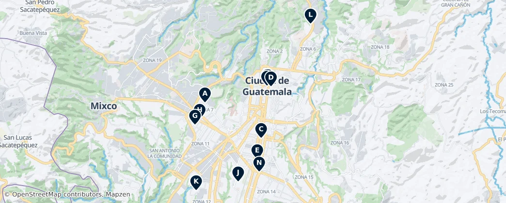 Map of Città del Guatemala