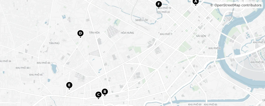 Map of Città di Ho Chi Minh