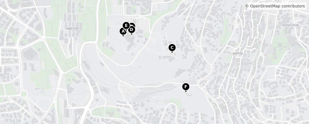 Map of גן לאומי סביב חומות ירושלים העתיקה