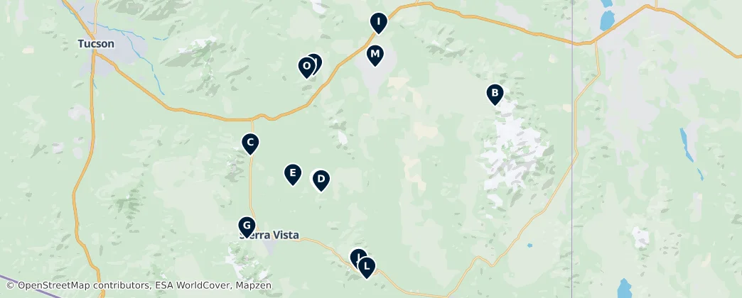 Map of Contea di Cochise