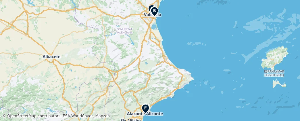 Map of Comunità Valenzana