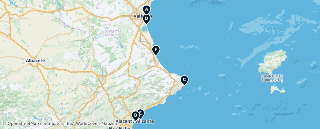 Map of Comunità Valenzana