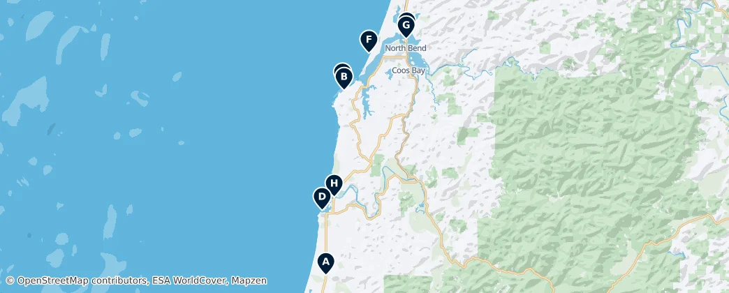 Map of Contea di Coos