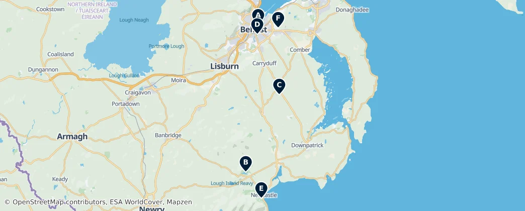 Map of Contea di Down