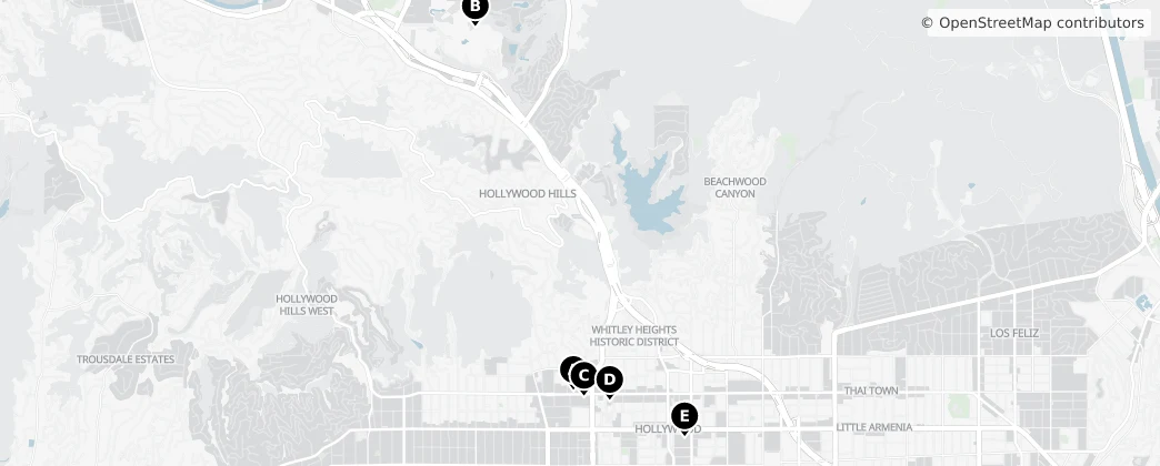 Map of Contea di Los Angeles