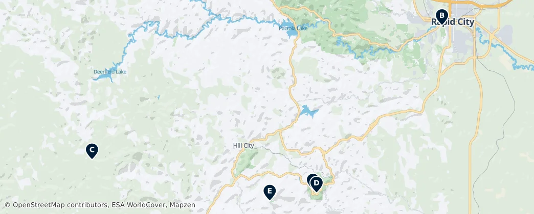 Map of Contea di Pennington