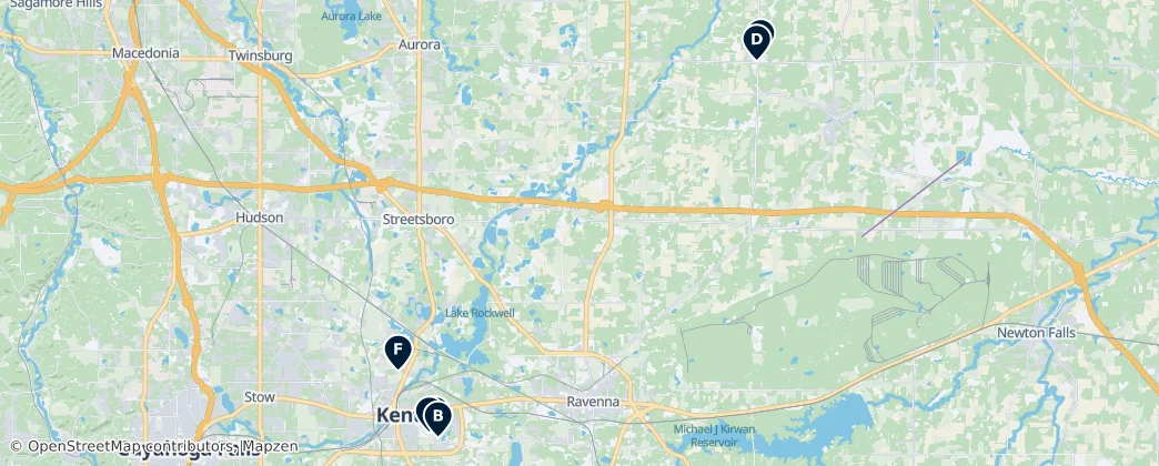 Map of Contea di Portage