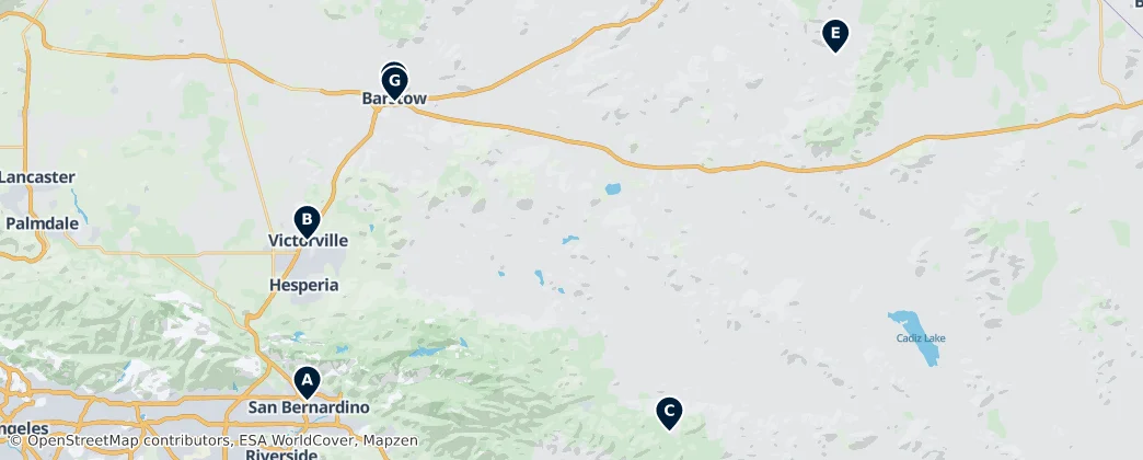 Map of Contea di San Bernardino