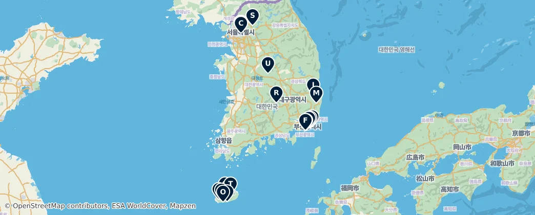 Map of Corea del Sud