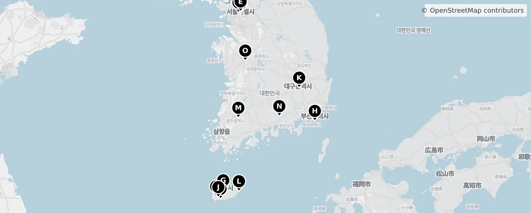 Map of Corea del Sud