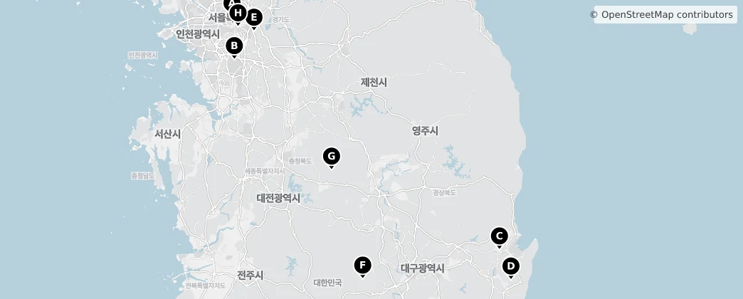 Map of Corea del Sud