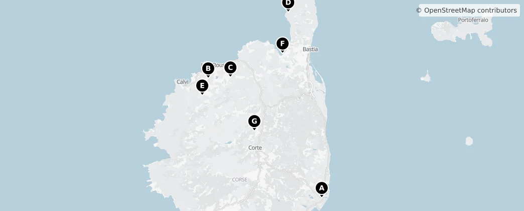 Map of Corse