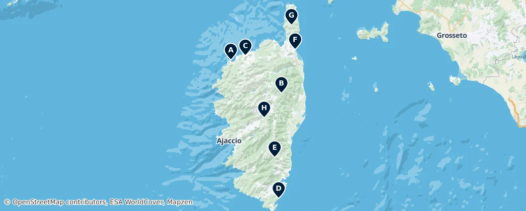 Map of Corsica