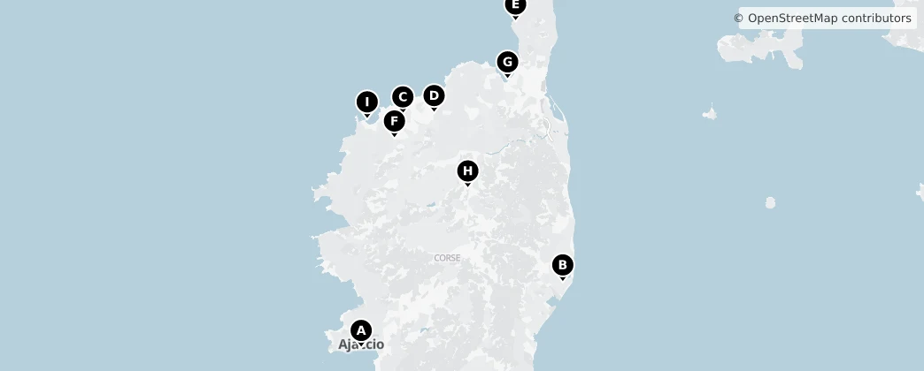 Map of Corse