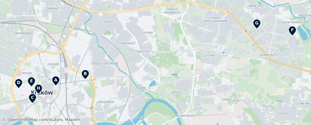 Map of Cracovia