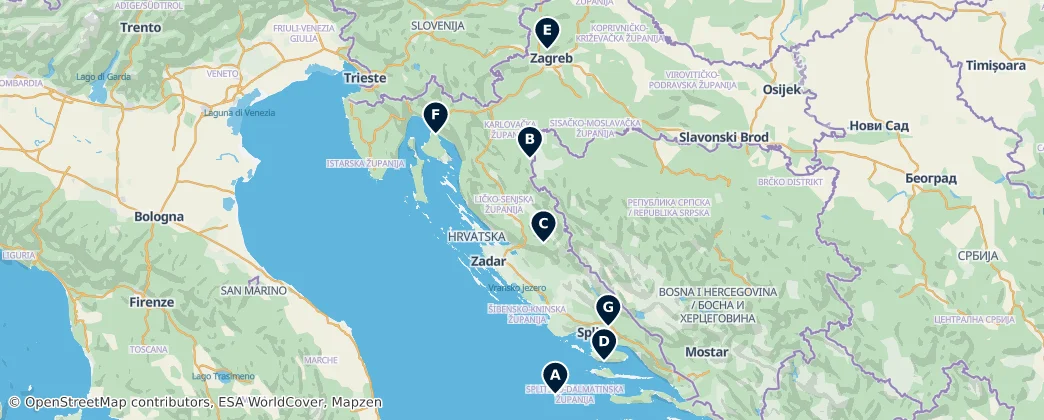 Map of Croazia