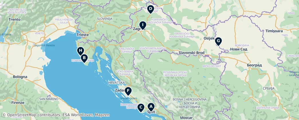 Map of Croazia