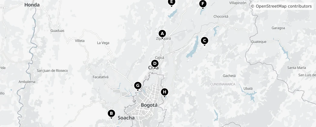 Map of Dipartimento di Cundinamarca