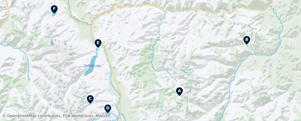 Map of Contea di Custer