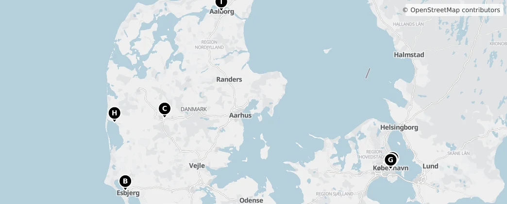 Map of Danimarca