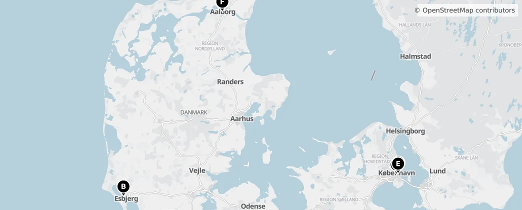 Map of Danimarca