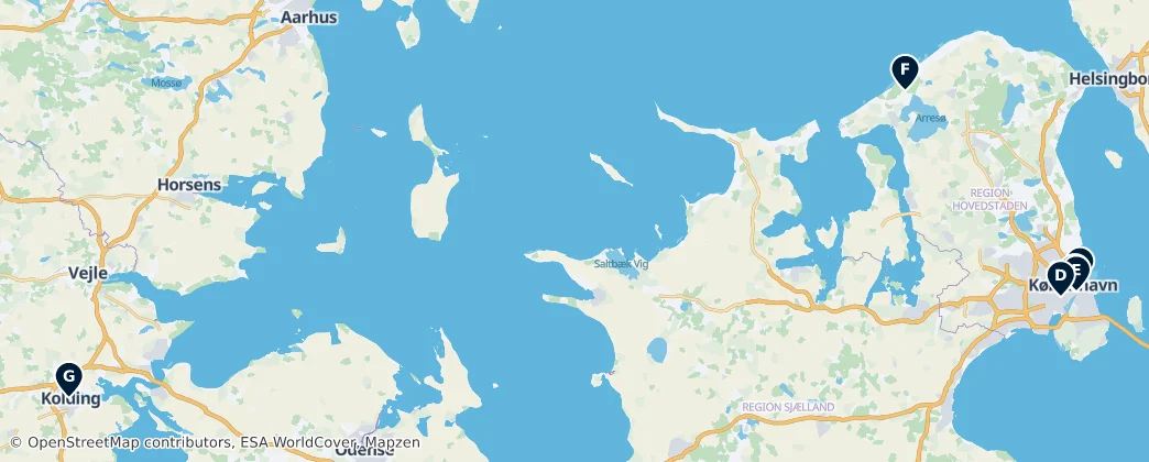 Map of Danimarca