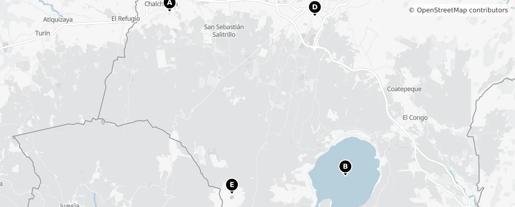 Map of Departamento de Santa Ana
