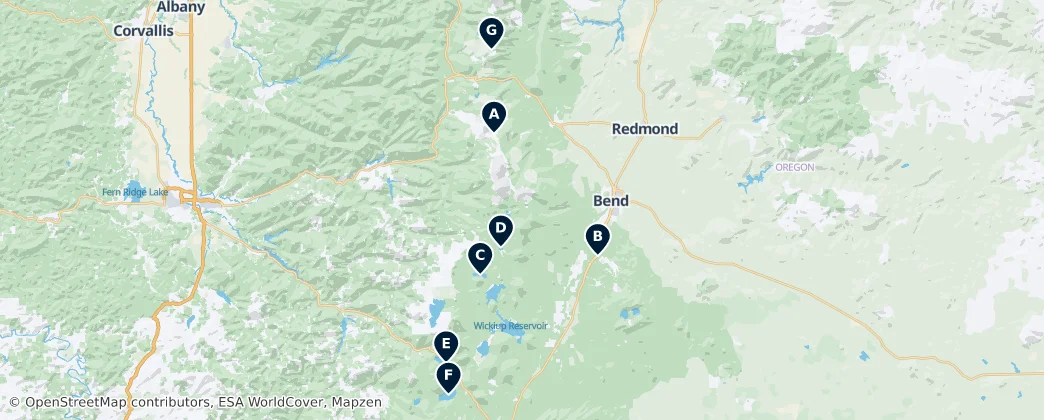 Map of Deschutes National Forest