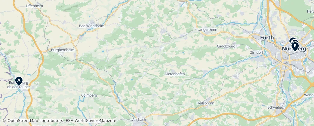Map of Distretto della Media Franconia
