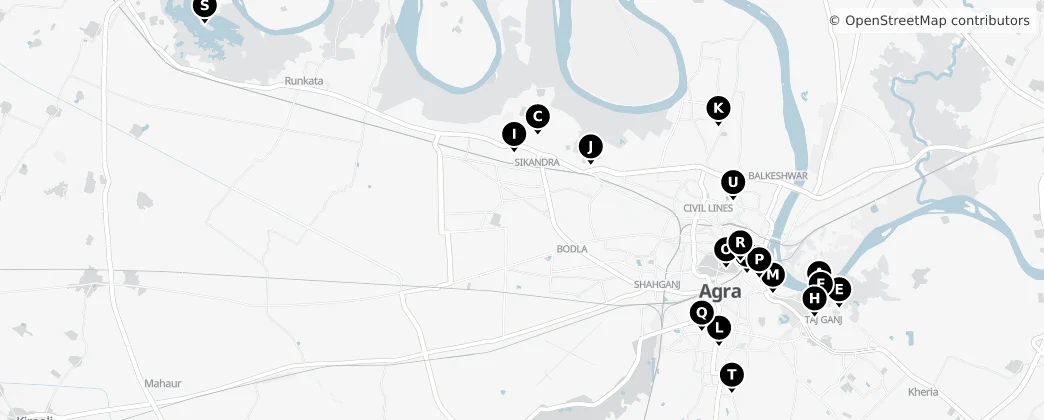Map of Agra