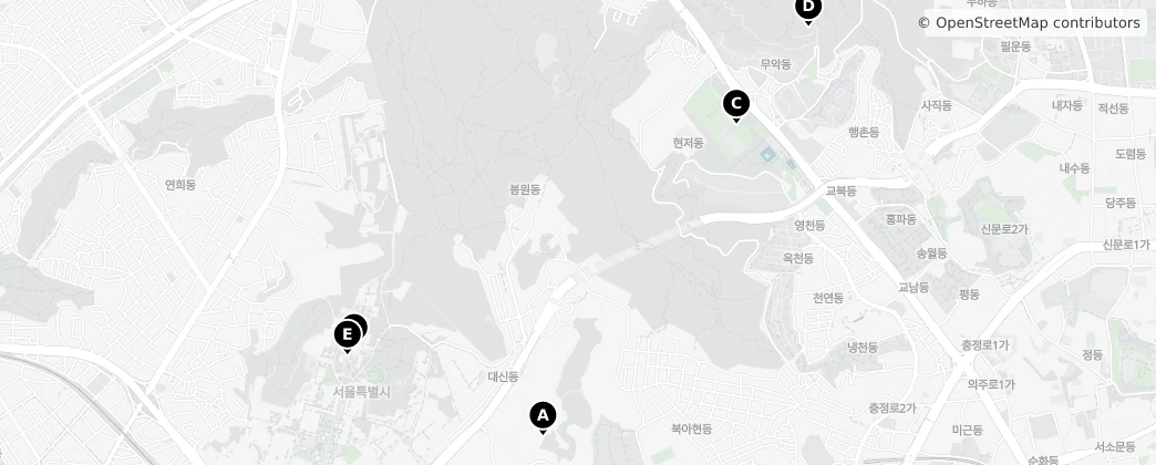 Map of Distretto di Seodaemun