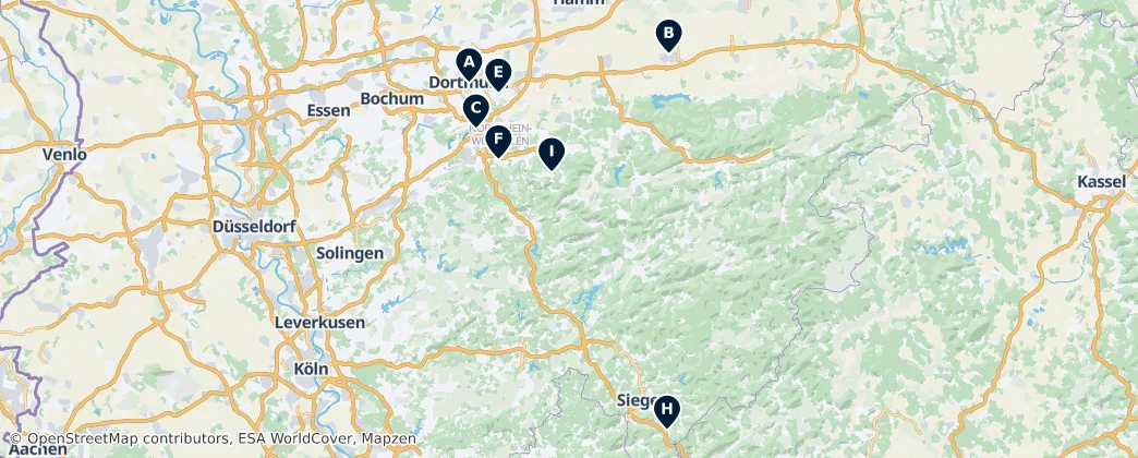 Map of Distretto governativo di Arnsberg