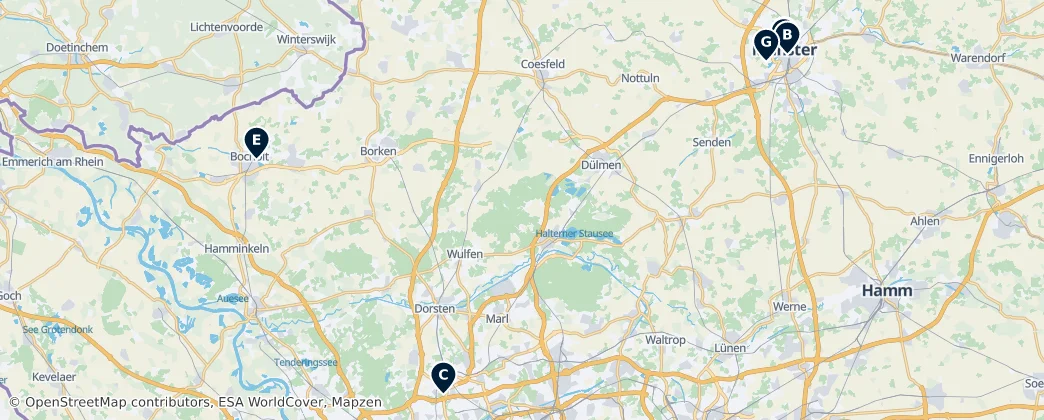 Map of Distretto governativo di Münster