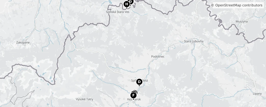 Map of Distretto di Kežmarok