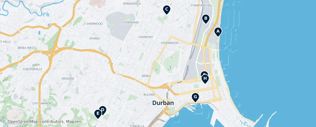 Map of Durban