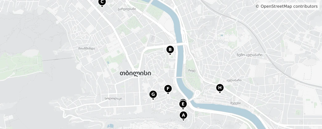 Map of Old Tbilisi