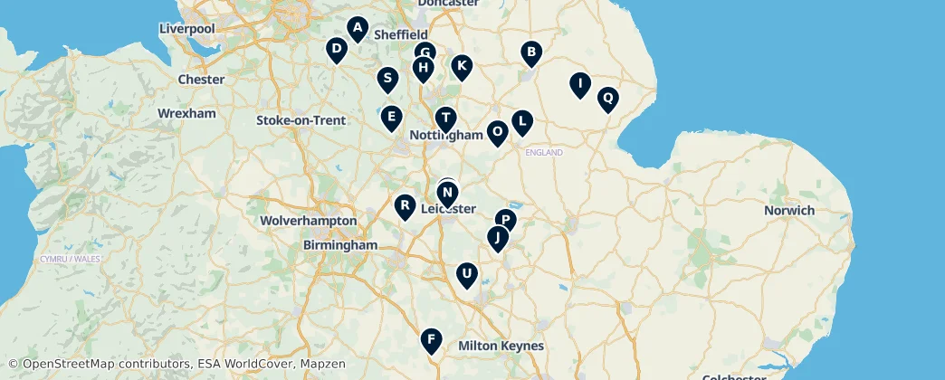 Map of Midlands Orientali