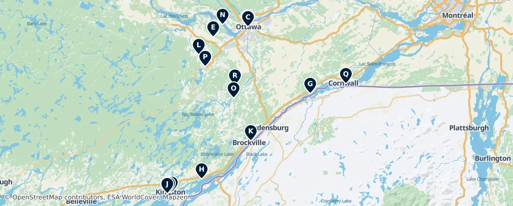 Map of Eastern Ontario