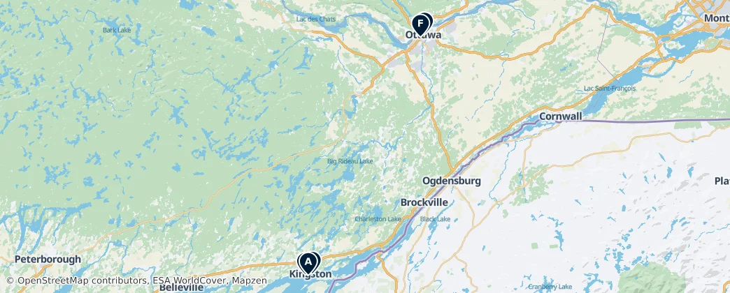 Map of Eastern Ontario