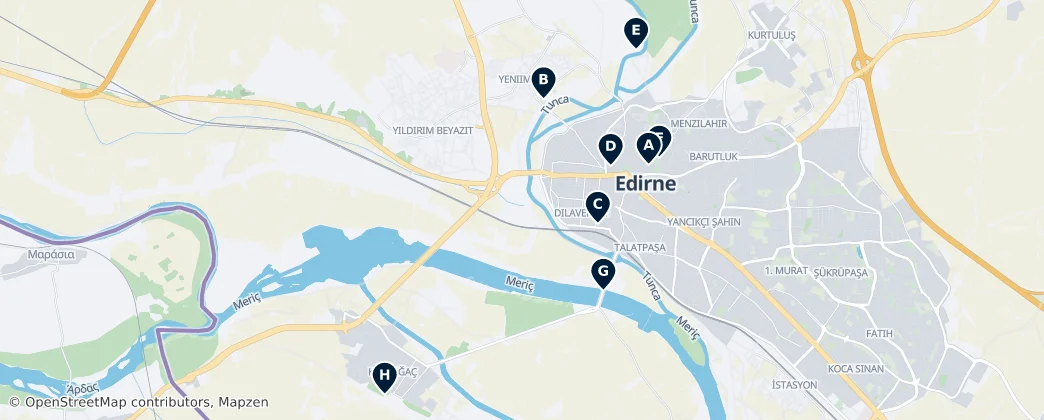 Map of Edirne merkez